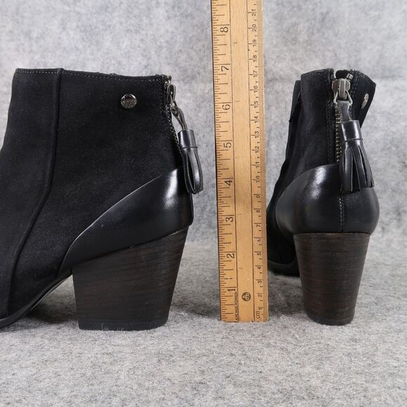 Paul Green Shoes Womens 7.5 Bootie Jada Tassel Black Leather Water Resistant Zip - Picture 6 of 16